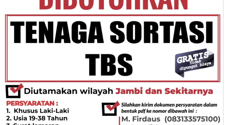 Lowongan Tenaga Sortasi